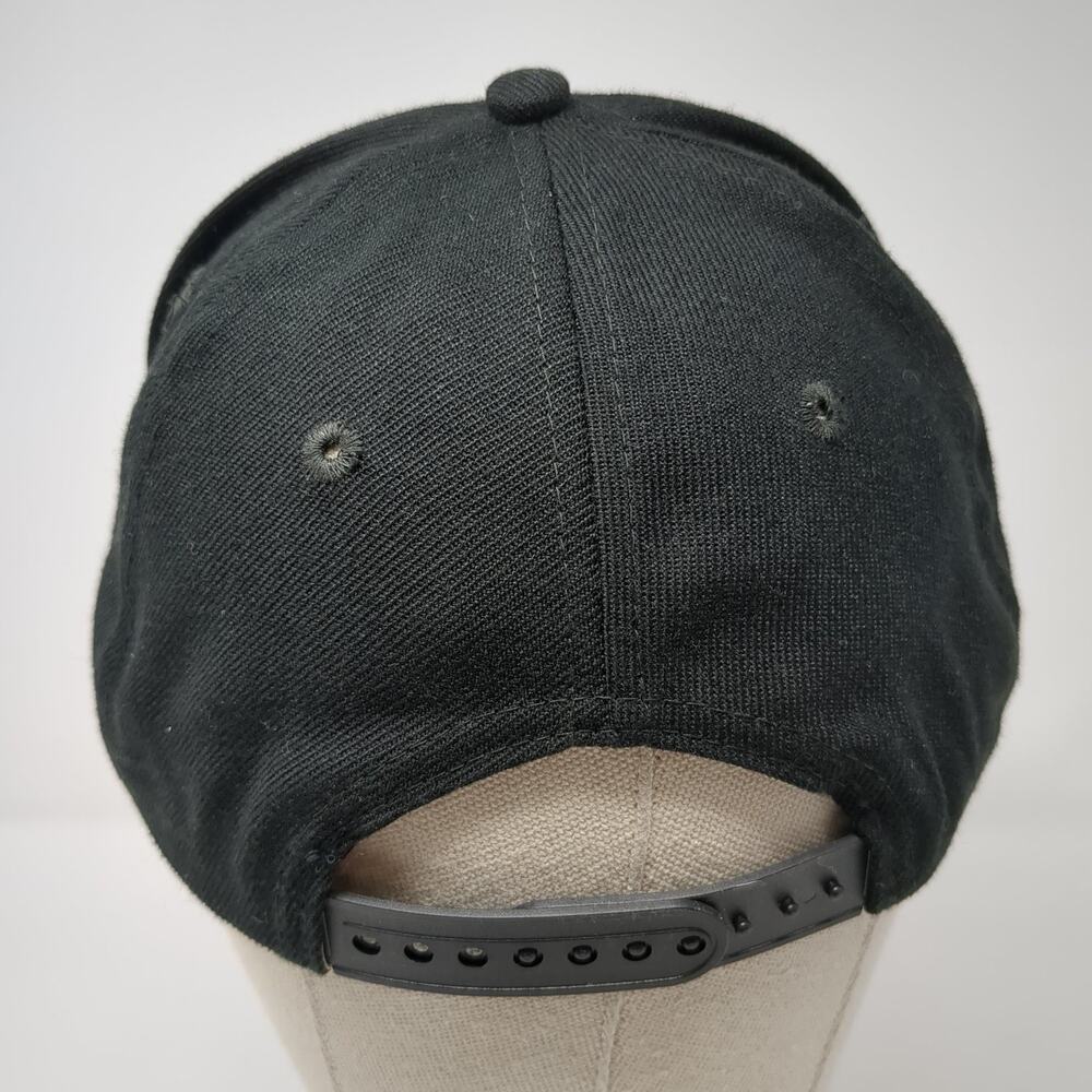 Eas Snapback Hat Solid Black Large Adjustable Emb… - image 6